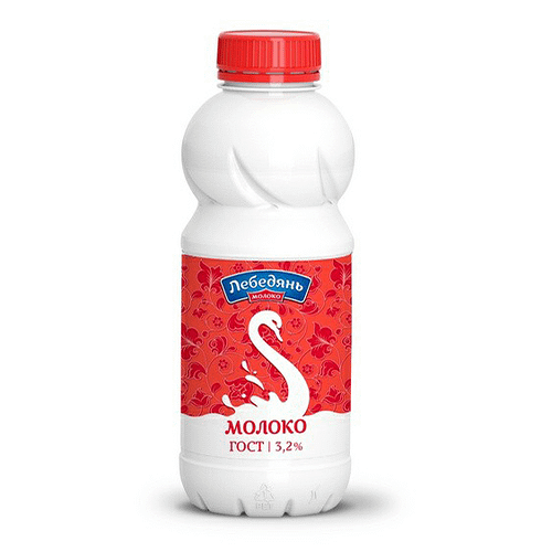 Молоко пастеризованное Лебедянь молоко 3,2% без змж, 450г
