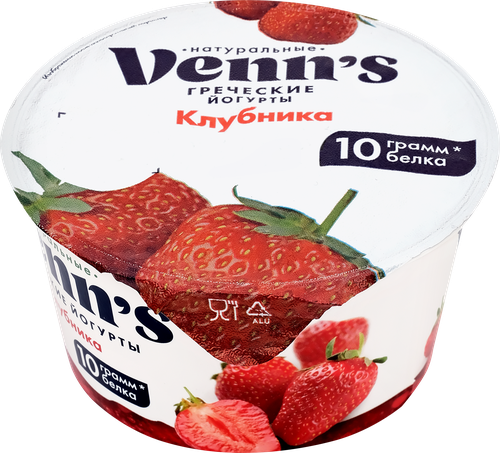 

Йогурт Venn's Греческий обезжиренный с клубникой 0.1% 130 г