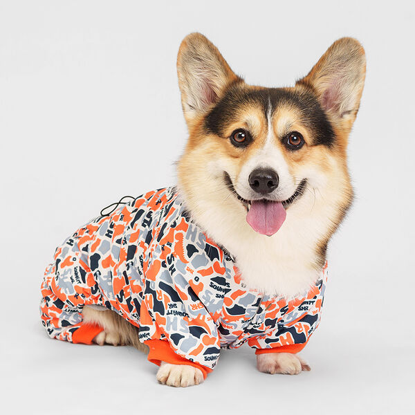 Комбинезон для собак, 5XL, серо-оранжевый (мальчик)