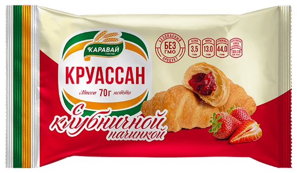 

Круассан Каравай с клубничной начинкой 70 г