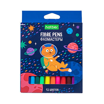 Набор фломастеров Hatber 12 цветов в наборе космос