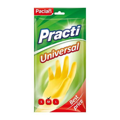 Перчатки Paclan резиновые Universal M желтые 1 пара