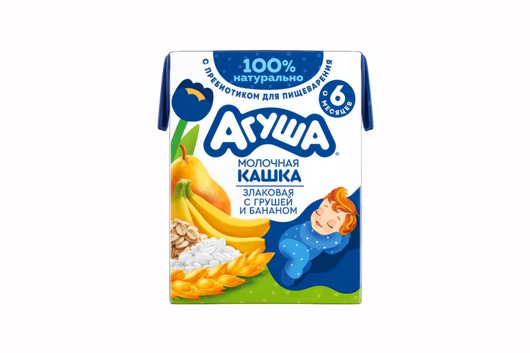 

Каша молочная Агуша Засыпай-ка Злаковая с грушей и бананом с 6 месяцев