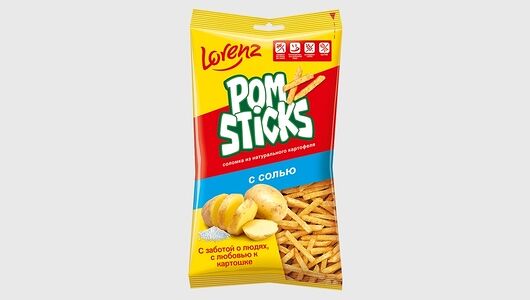 Чипсы картофельные Lorenz Pomsticks соломкой с солью, 100г