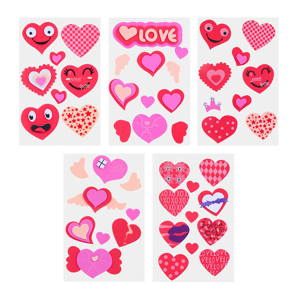 Набор наклеек декоративных Fntastic 22x12.5 см пева, сердечки, 5 дизайнов в ассортименте