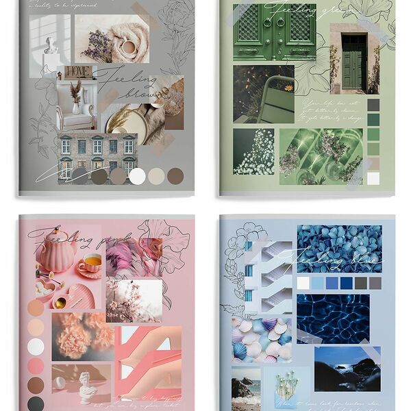 Тетрадь 48л А5+ кл скреп офс Schoolformat Элегантный Коллаж мел карт ВД-лак