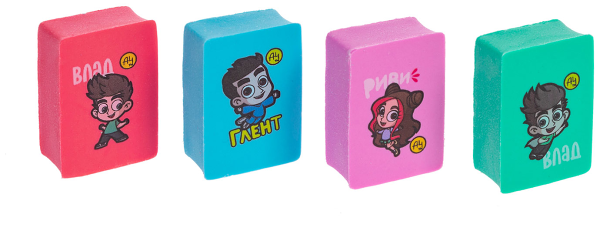 Ластик Hatber 28х18х9 мм, в ассортименте, 1 шт