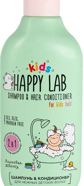 Шампунь и кондиционер для волос Happy Lab Kids 2в1 Вишневая жвачка 300мл