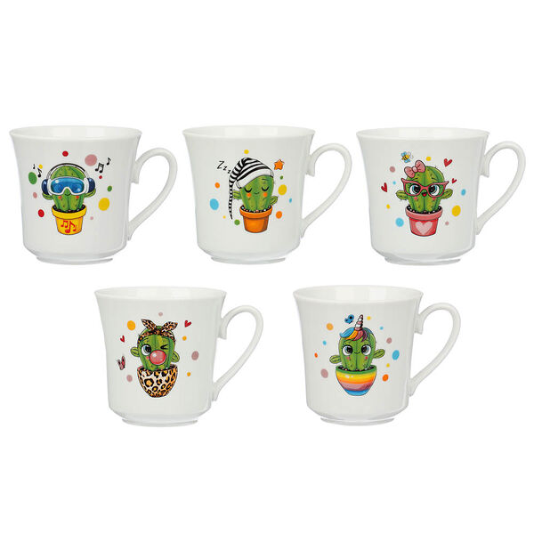 Кружка 250мл кактусы, фарфор