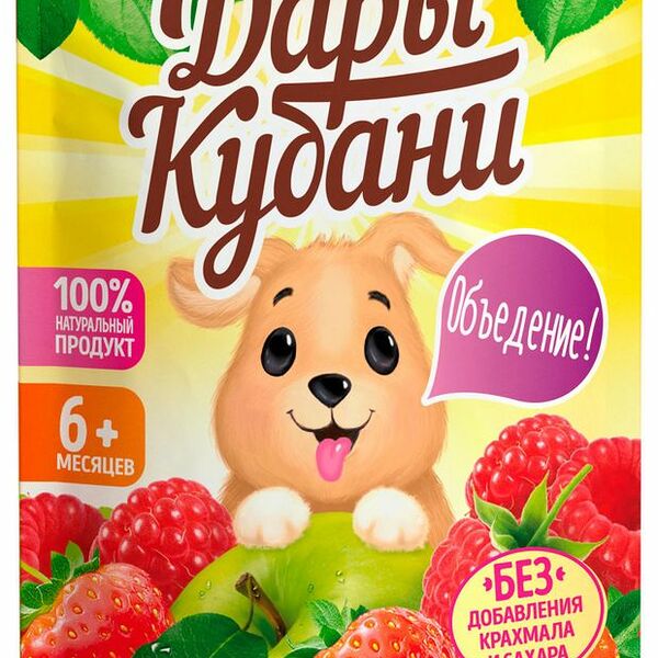Пюре фруктовое Дары Кубани Яблоко Клубника Малина