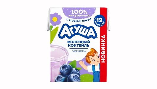 Коктейль молочный Агуша Черника 2,0% с 12 месяцев 190мл