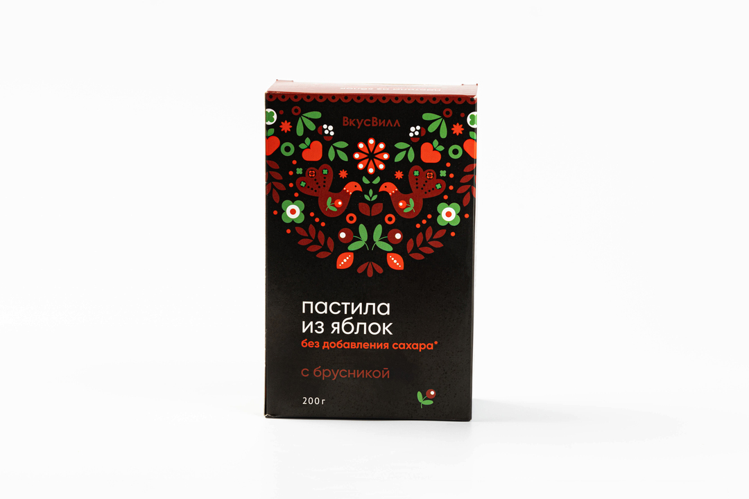 

Пастила ВкусВилл Яблочная с брусникой без добавления сахара, 200г