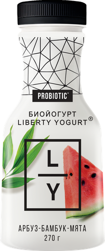 

Йогурт Liberty Yogurt с арбузом мятой и бамбуком 2% 270 г