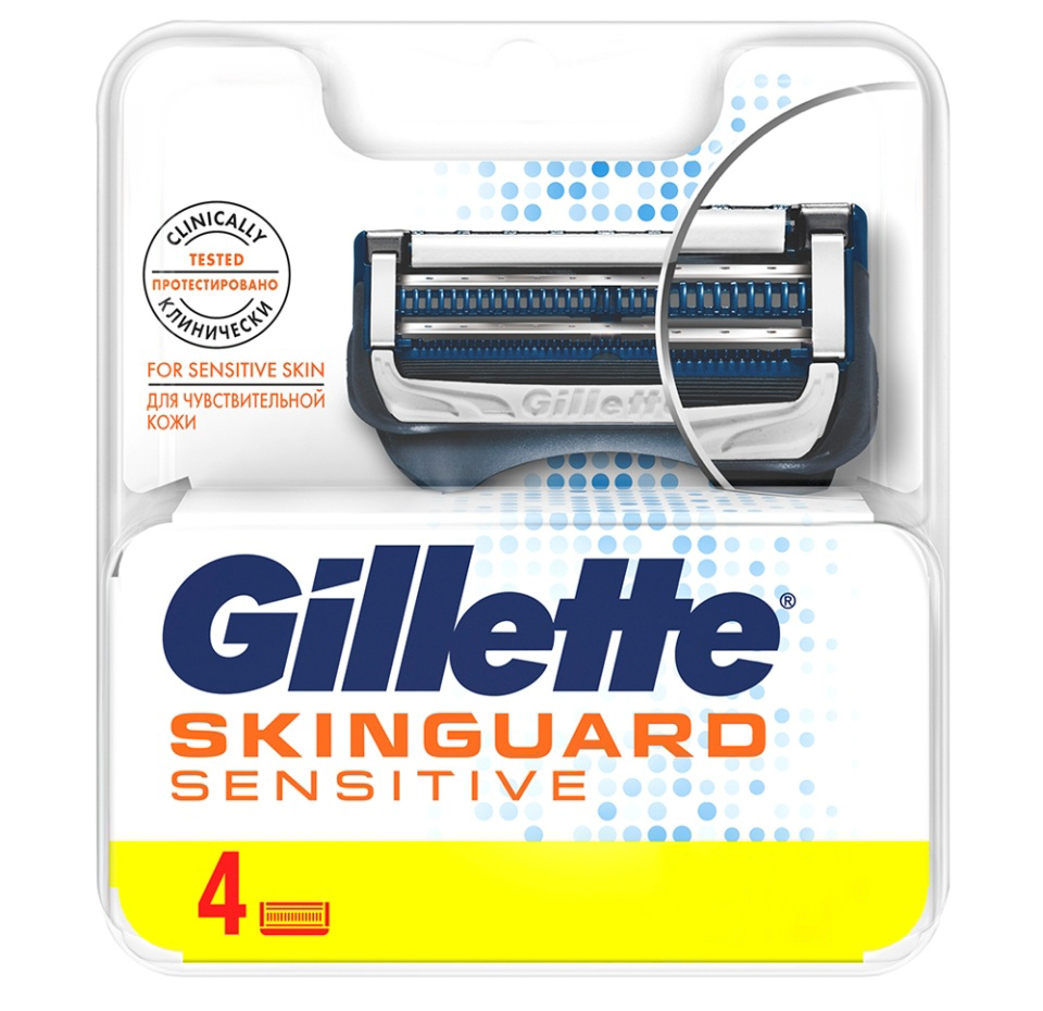 

Сменные кассеты для безопасных бритв Gillette Skinguard Sensitive 4 шт