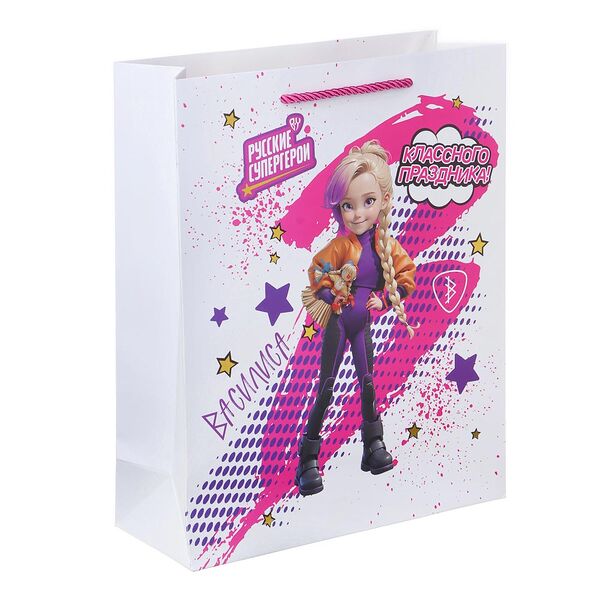 By пакет подарочный, высококачеств.бумага, тиснение фольгой, 26х32х10см, василиса