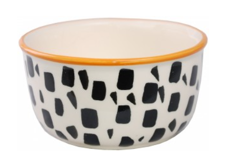 Миска для животных №1, керамическая глубокая, рисунок березка, 11.5х5 см