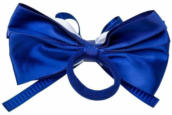 Бант большой синий атлас, 1 шт в ассортименте