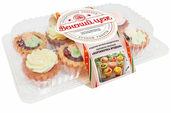 Набор песочных пирожных Корзиночка ягодная Венский цех