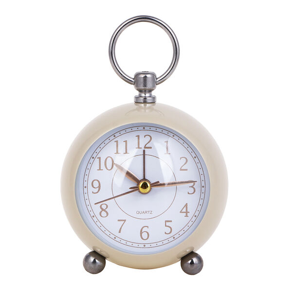 Ladecor chrono будильник c подсветкой, 1xаа, 8x8x6,5 см, металл, белый