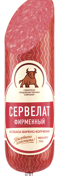 Колбаса варено-копченая Сибирская ПК Сервелат Фирменный