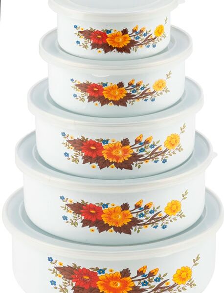 Набор мисок Mallony Familia с крышками 195+340+600+850+1250мл 5шт