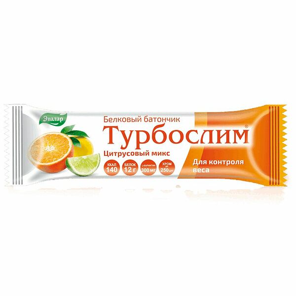 Батончик Турбослим белковый цитрусовый микс 50 г 