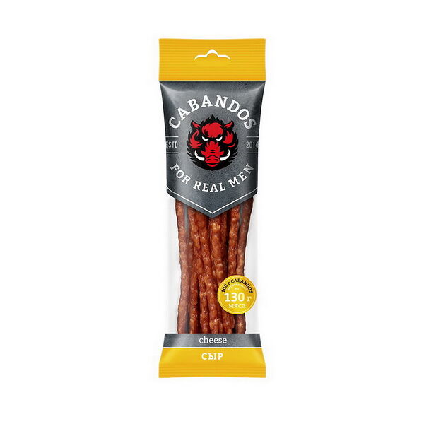 Колбаски мясные Кабандос с сыром в/к в/с флоупак газ 0,085кг г/я Охл