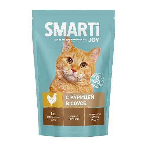 Влажный корм для кошек Smarti Joy с курицей 415 г
