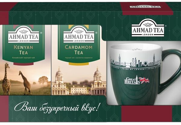 Набор чая Ahmad Tea Премиум с кружкой 2*25*2г