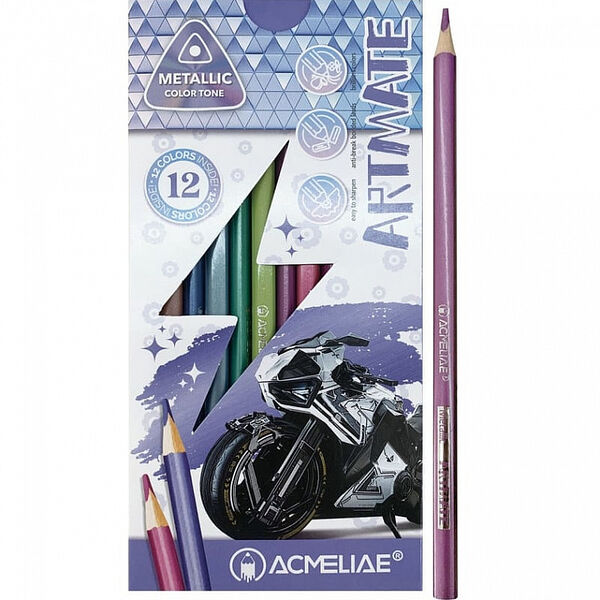 Набор цветных карандашей Acmeliae Metallic Artmate, 12 цветов