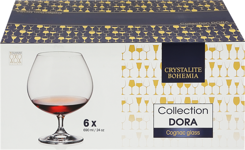 

Набор бокалов для коньяка CRYSTALITE BOHEMIA Дора 690 мл Арт. 4S032/690д, 6 шт