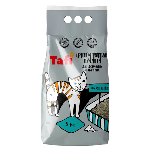 Наполнитель Tafi комкующийся для домашних животных 5 кг