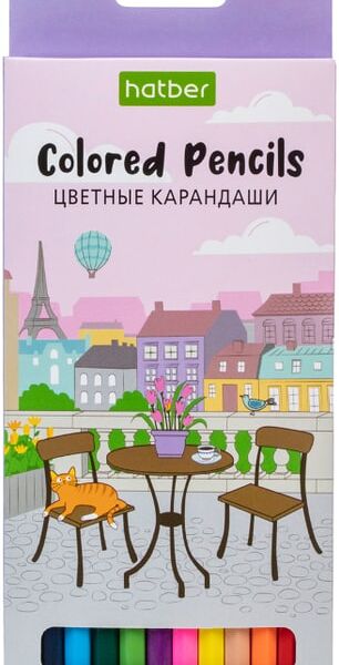 Карандаши цветные Hatber Eco Прогулка 12 цветов