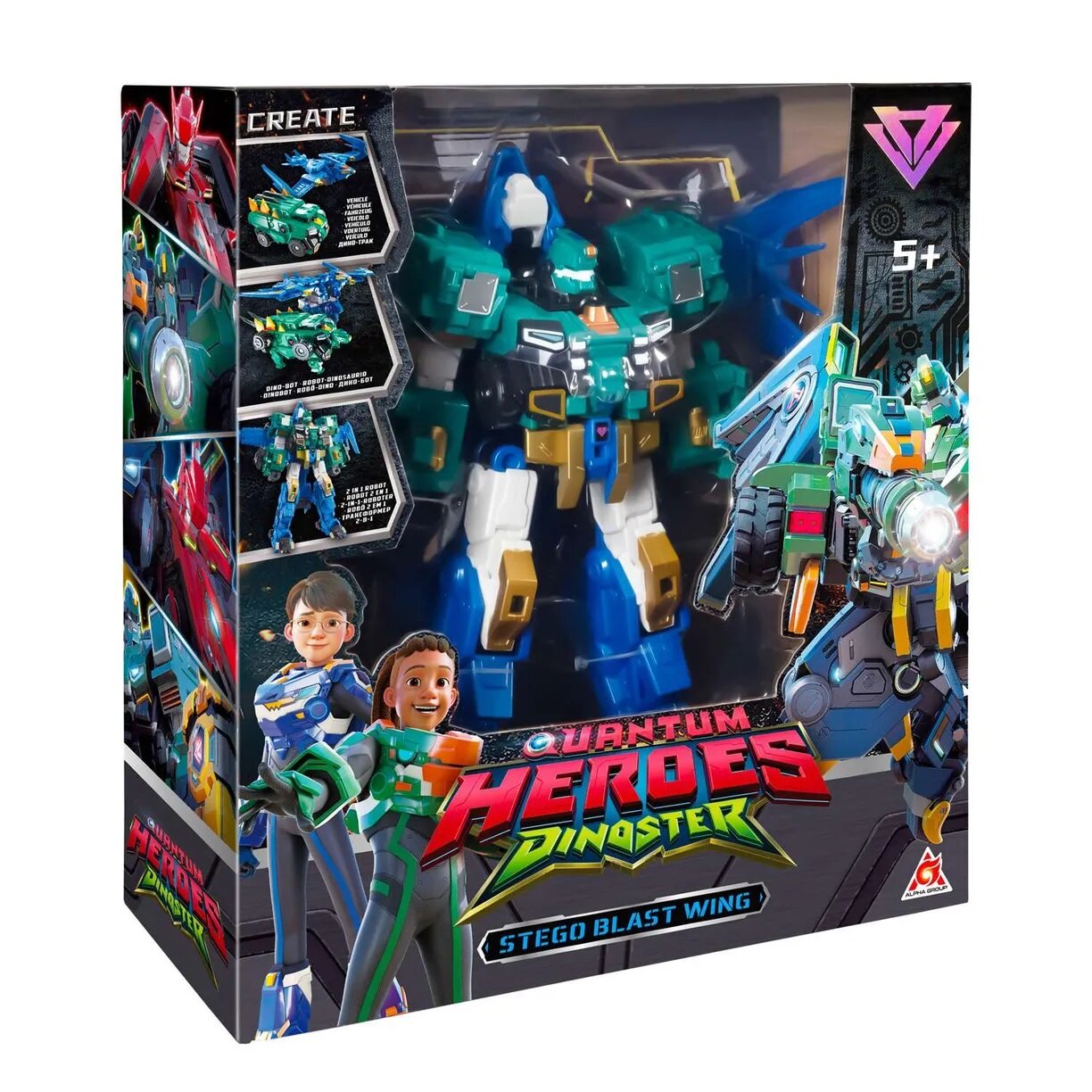 

Мега-трансформер Dinoster 4-в-1 Стего Бласт Винг 3 режима игры