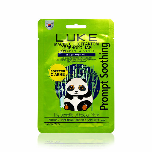 Маска для лица LUKE Green Tea Essence Mask с экстрактом зеленого чая HANWOONG 1шт Южная Корея