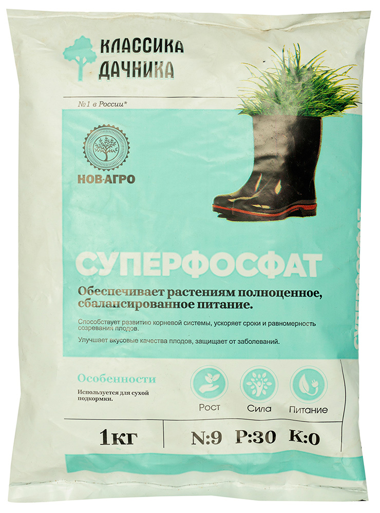 

Удобрение минеральное Классика дачника Суперфосфат, гранулированное, 1 кг