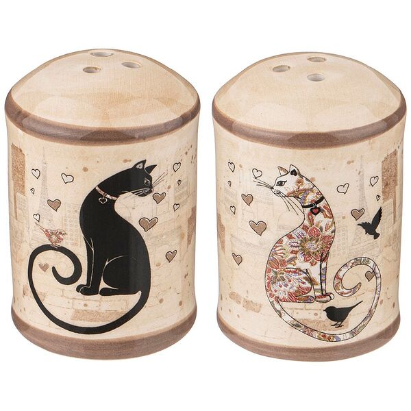 Набор для специй Agness Парижские коты, 4.5x6.5 см, керамика