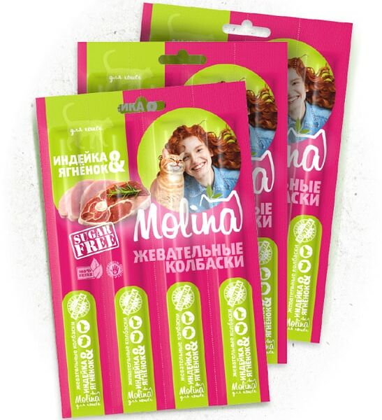 Лакомство для кошек Molina Индейка-ягненок 20г