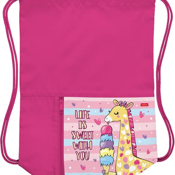 Мешок для сменной обуви Hatber Жирафик 2 отделения 34*41см