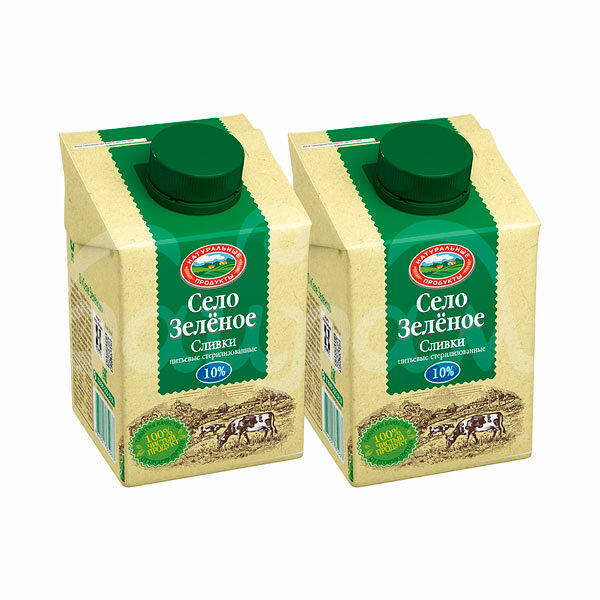 Сливки Село Зеленое 10% 500гр Стерилизованные тба