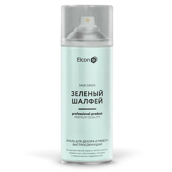 Эмаль для декора и мебели быстросохнущая Elcon, зеленый шалфей, 520 мл, аэрозоль