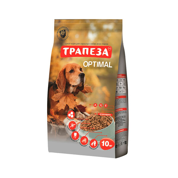 Optimal корм Трапеза для собак всех пород старше 1 года, живущих в городских условиях