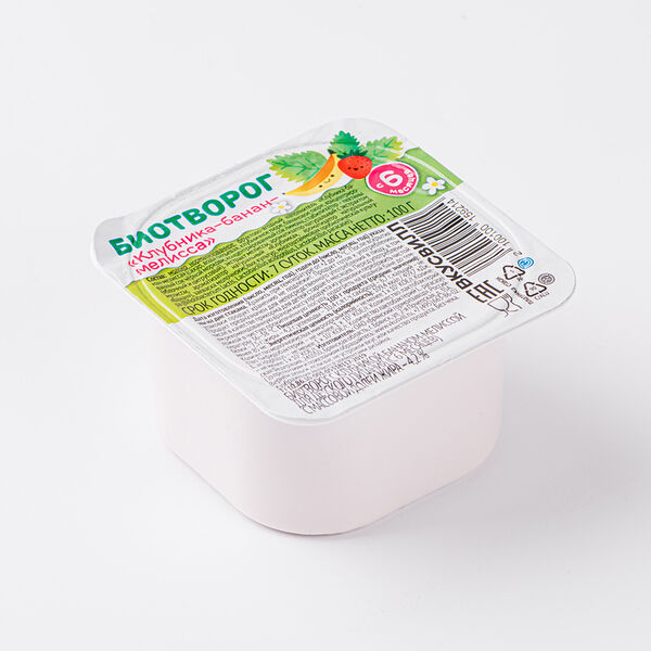 Биотворог детский Клубника-банан-мелисса 4.2%, 100г