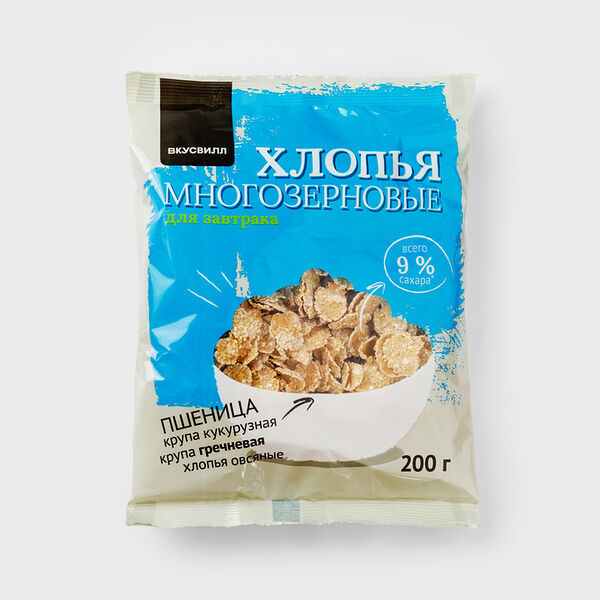 Хлопья многозерновые ВкусВилл для завтрака, 200г