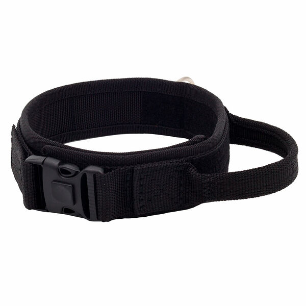 Ошейник для собак тактический с ручкой, обхват шеи 42-52 см, черный