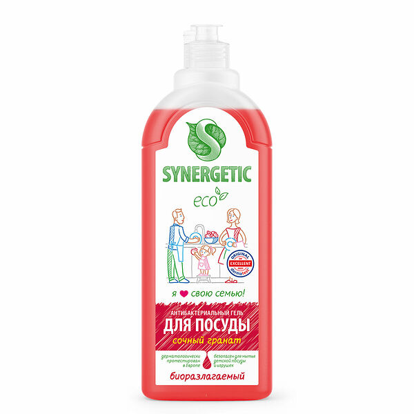 Средство для мытья посуды, фруктов и детских игрушек Synergetic Гранат 1000 мл