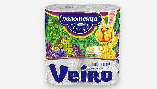Бумажные полотенца Veiro Classic белые, 2 слоя, 2 рулона