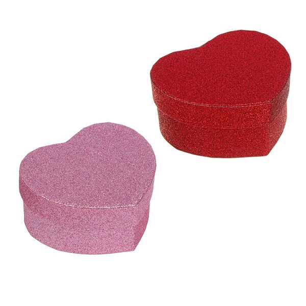 Коробка подарочная в форме сердца, декор глиттер, 11x9,8x5,2 см, 2 цвета