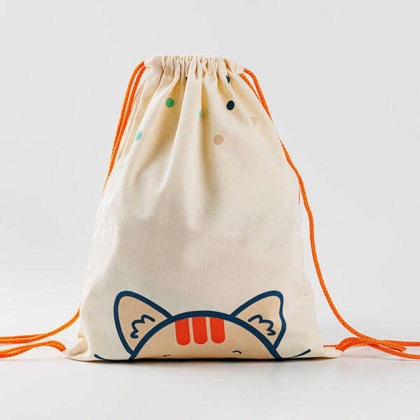 Сумка большая Ушки котика оранжевый шнур