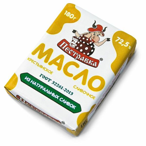 Масло сливочное Пестравка Крестьянское ГОСТ 72.5%